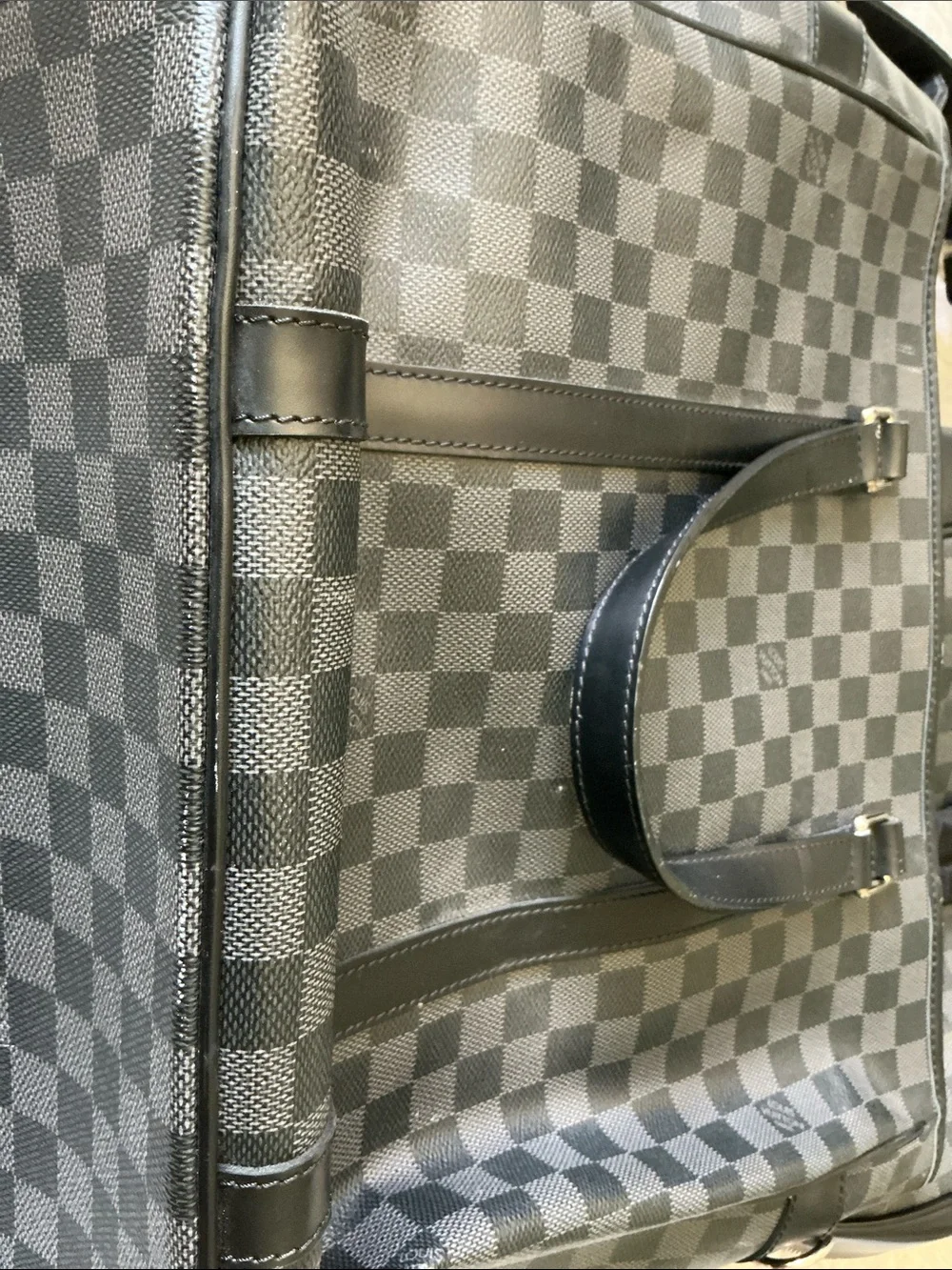 Louis Vuitton Black Checkered Laptop Bag